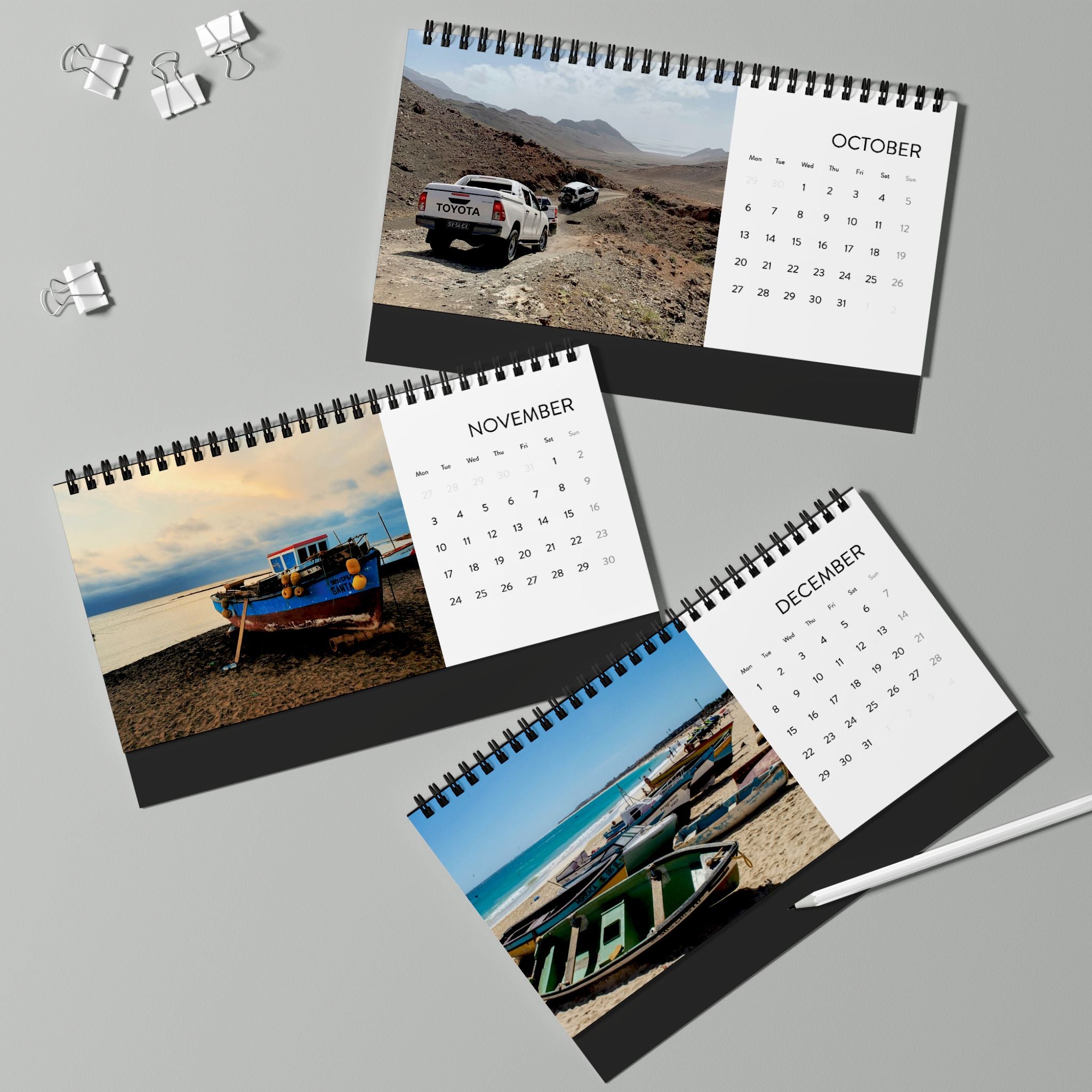 Desk Calendar Cape Verde 2025 Grid